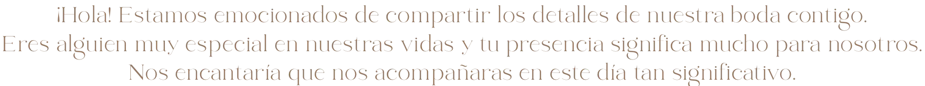 Mensaje de bienvenida
